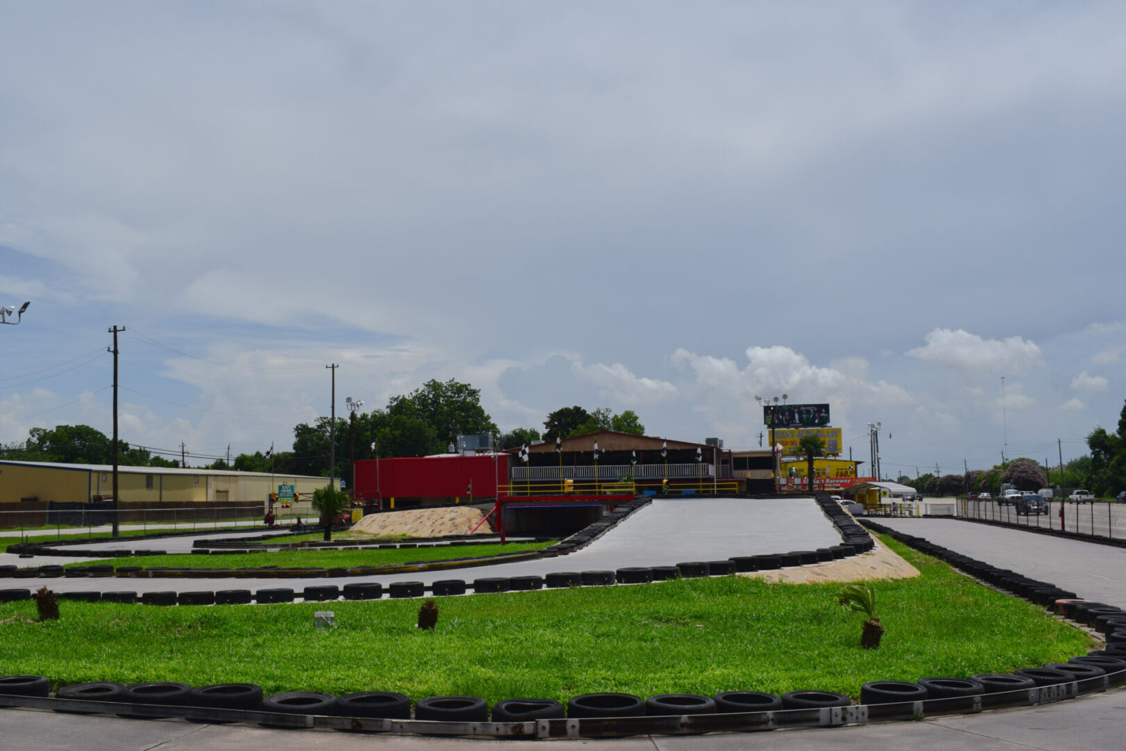 Photo showcasing track and arena for Go-kart riding